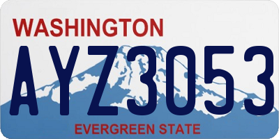 WA license plate AYZ3053