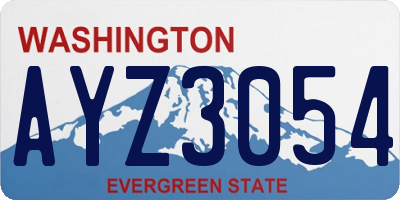 WA license plate AYZ3054