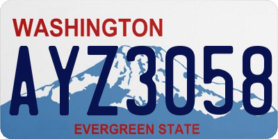 WA license plate AYZ3058