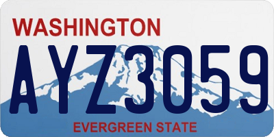 WA license plate AYZ3059