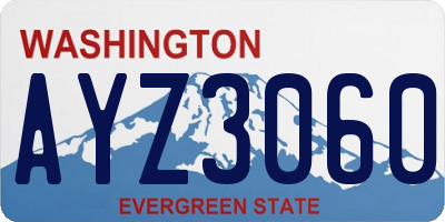 WA license plate AYZ3060