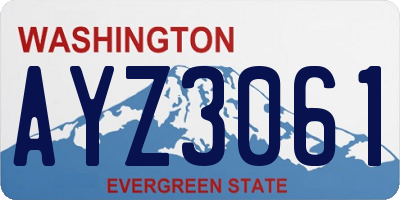 WA license plate AYZ3061