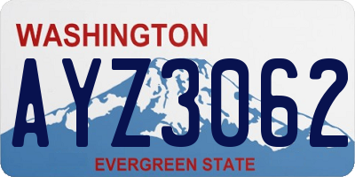 WA license plate AYZ3062