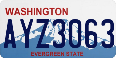 WA license plate AYZ3063