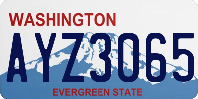 WA license plate AYZ3065