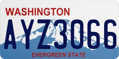 WA license plate AYZ3066