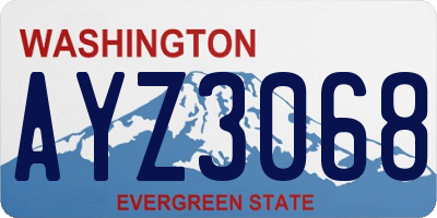 WA license plate AYZ3068