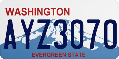 WA license plate AYZ3070