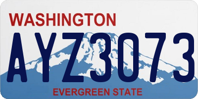 WA license plate AYZ3073