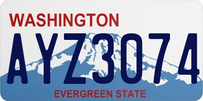 WA license plate AYZ3074