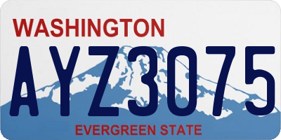 WA license plate AYZ3075