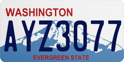 WA license plate AYZ3077