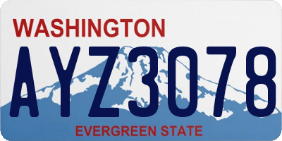 WA license plate AYZ3078