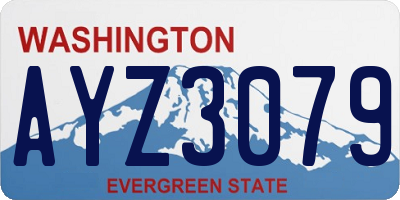 WA license plate AYZ3079