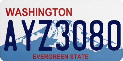 WA license plate AYZ3080