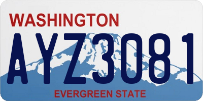 WA license plate AYZ3081