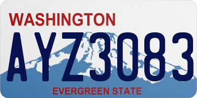 WA license plate AYZ3083