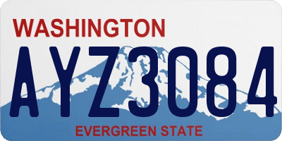 WA license plate AYZ3084