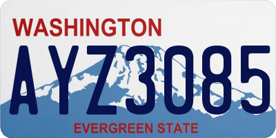 WA license plate AYZ3085