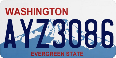 WA license plate AYZ3086