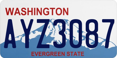 WA license plate AYZ3087