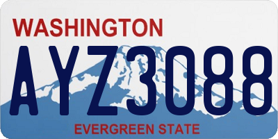 WA license plate AYZ3088