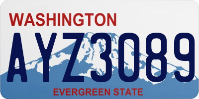 WA license plate AYZ3089