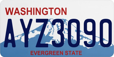 WA license plate AYZ3090