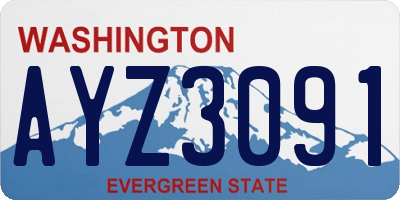 WA license plate AYZ3091