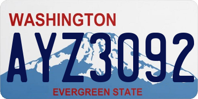 WA license plate AYZ3092