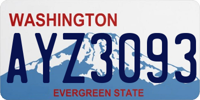 WA license plate AYZ3093