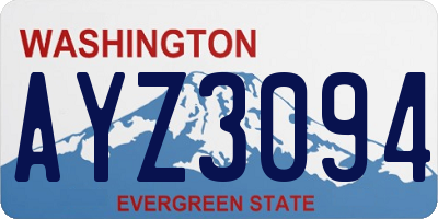 WA license plate AYZ3094