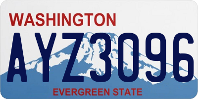 WA license plate AYZ3096