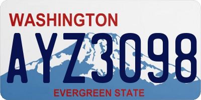 WA license plate AYZ3098