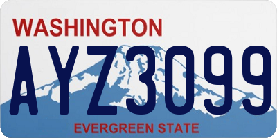 WA license plate AYZ3099