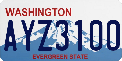 WA license plate AYZ3100