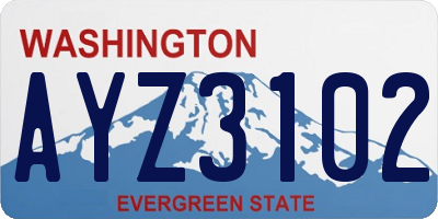 WA license plate AYZ3102