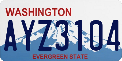 WA license plate AYZ3104