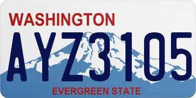 WA license plate AYZ3105