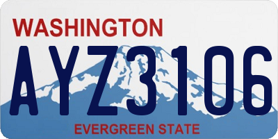 WA license plate AYZ3106