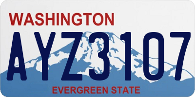 WA license plate AYZ3107