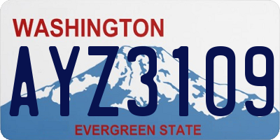 WA license plate AYZ3109