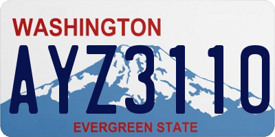 WA license plate AYZ3110