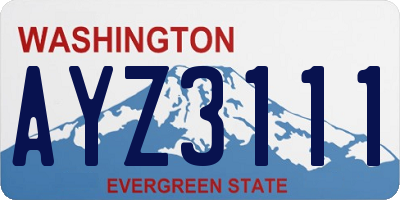 WA license plate AYZ3111