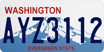 WA license plate AYZ3112