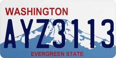 WA license plate AYZ3113