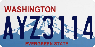 WA license plate AYZ3114