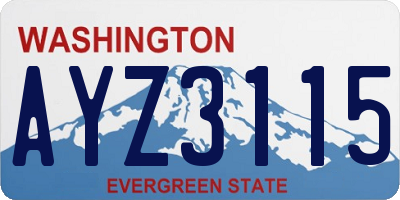 WA license plate AYZ3115