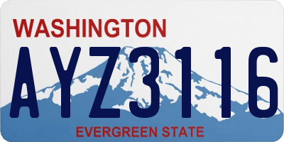 WA license plate AYZ3116