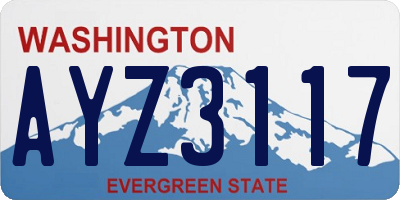 WA license plate AYZ3117